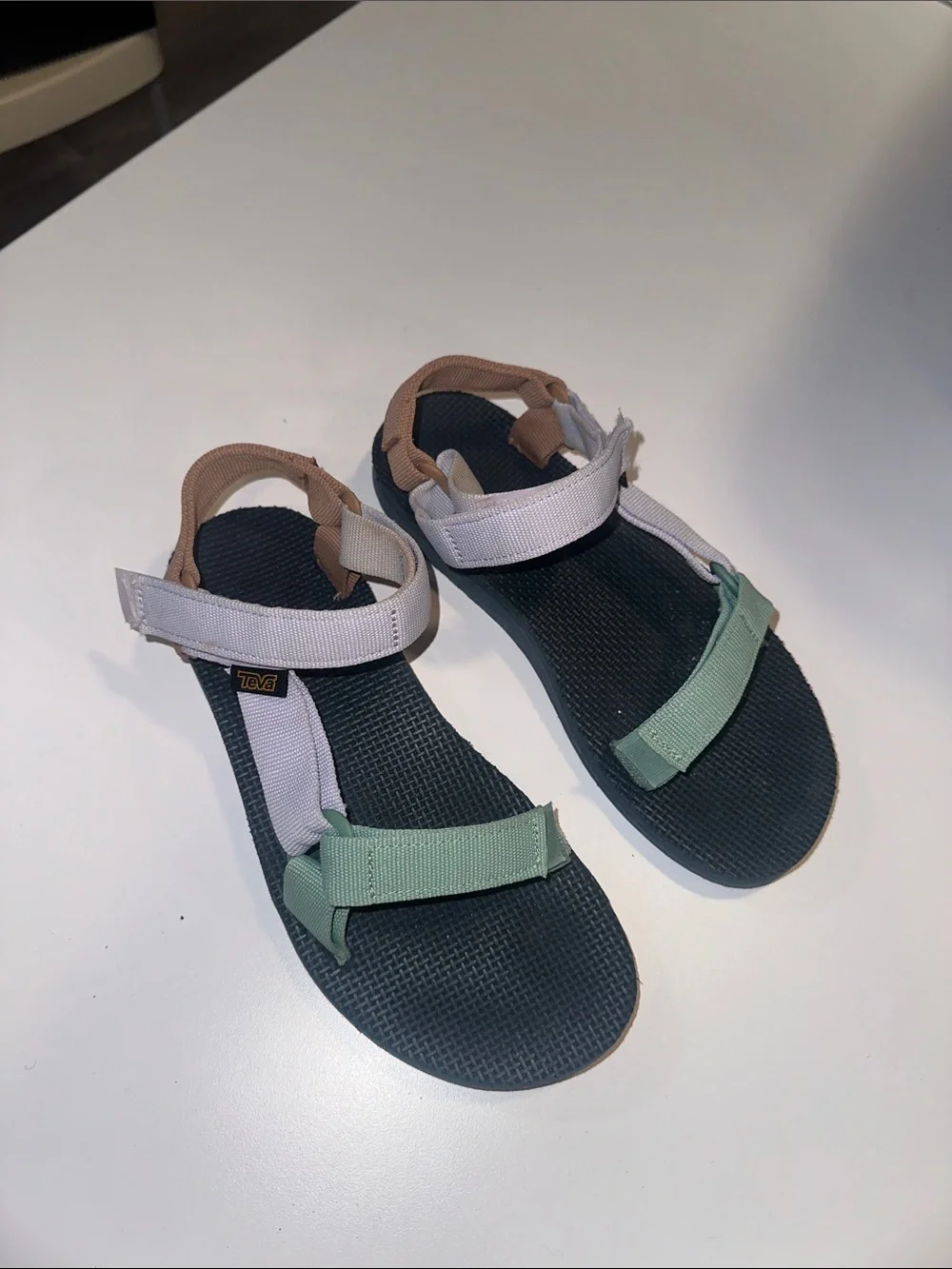 Teva Kids Multicolor Strap Sandals - White, Mint & Tan